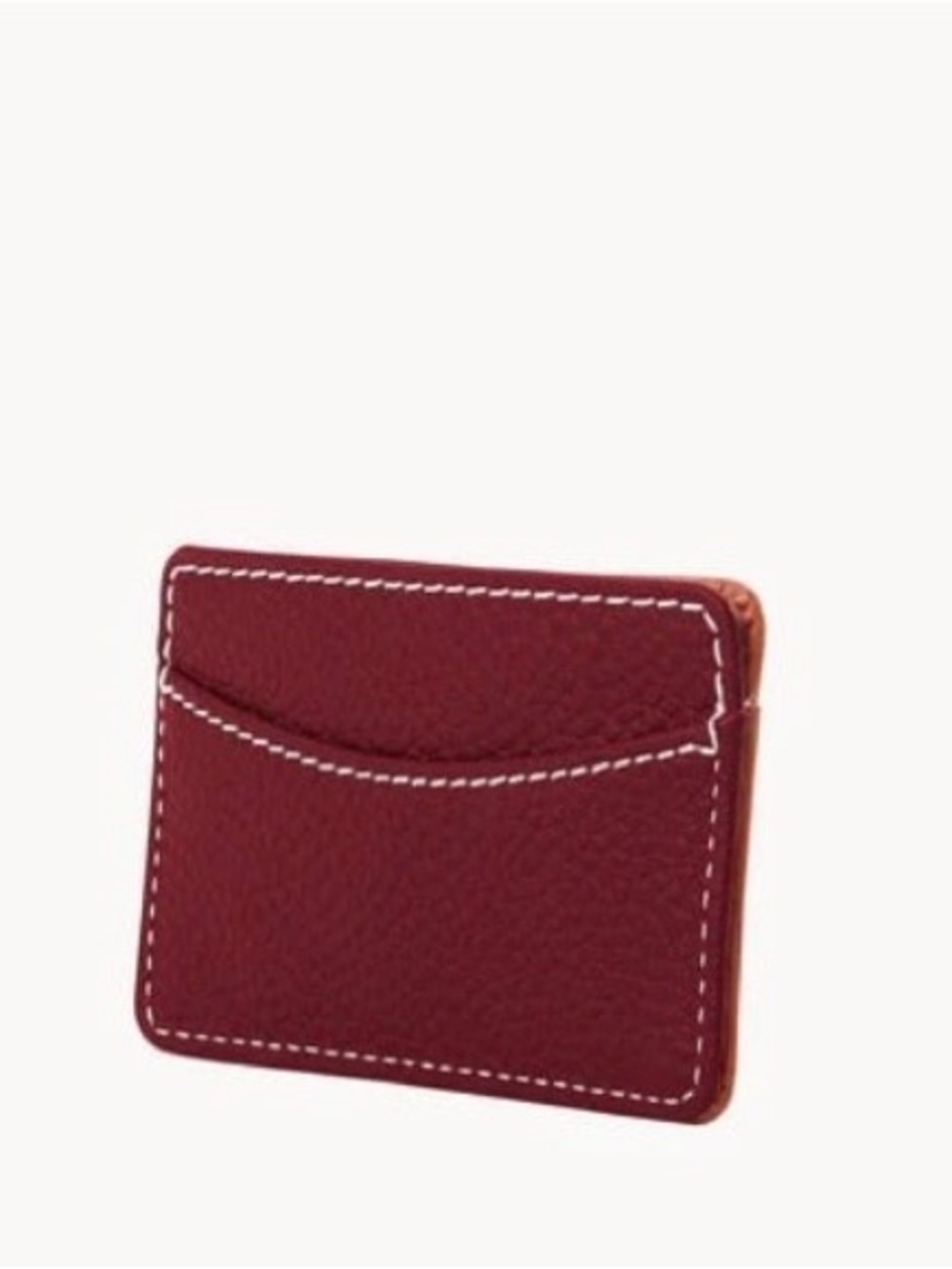 NWT Pebble Grain Business Card Case-Bordeaux